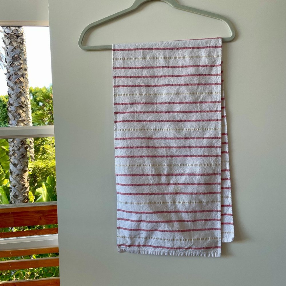 Striped Table Runner in‎ Pink and Gold, 47X12